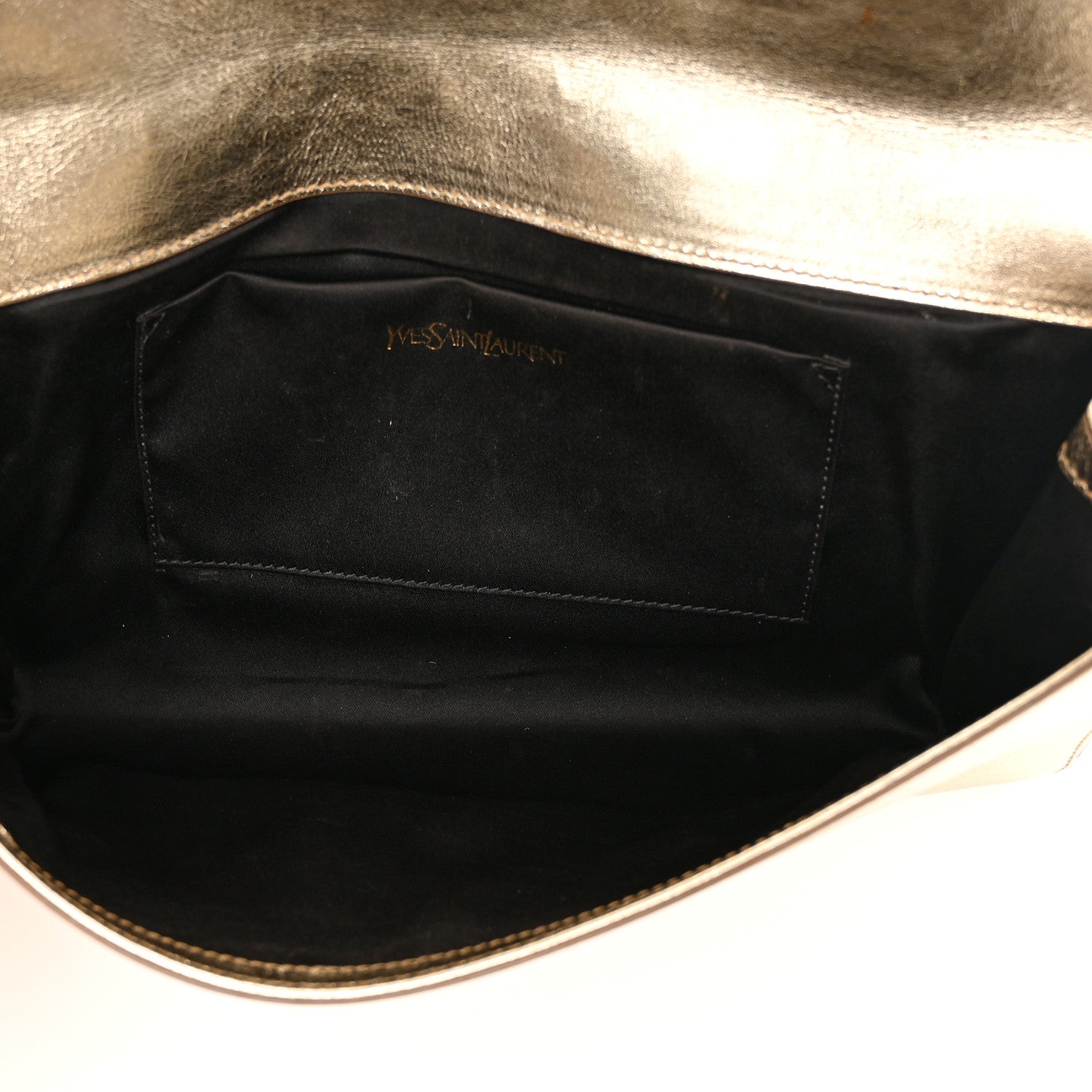 Saint Laurent Metallic Calfskin Monogram Large Belle De Jour Clutch Gold 5 of 9