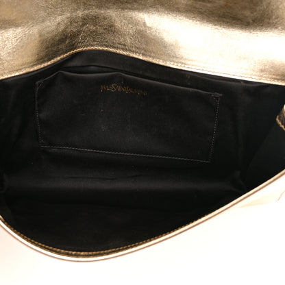 Saint Laurent Metallic Calfskin Monogram Large Belle De Jour Clutch Gold 5 of 9