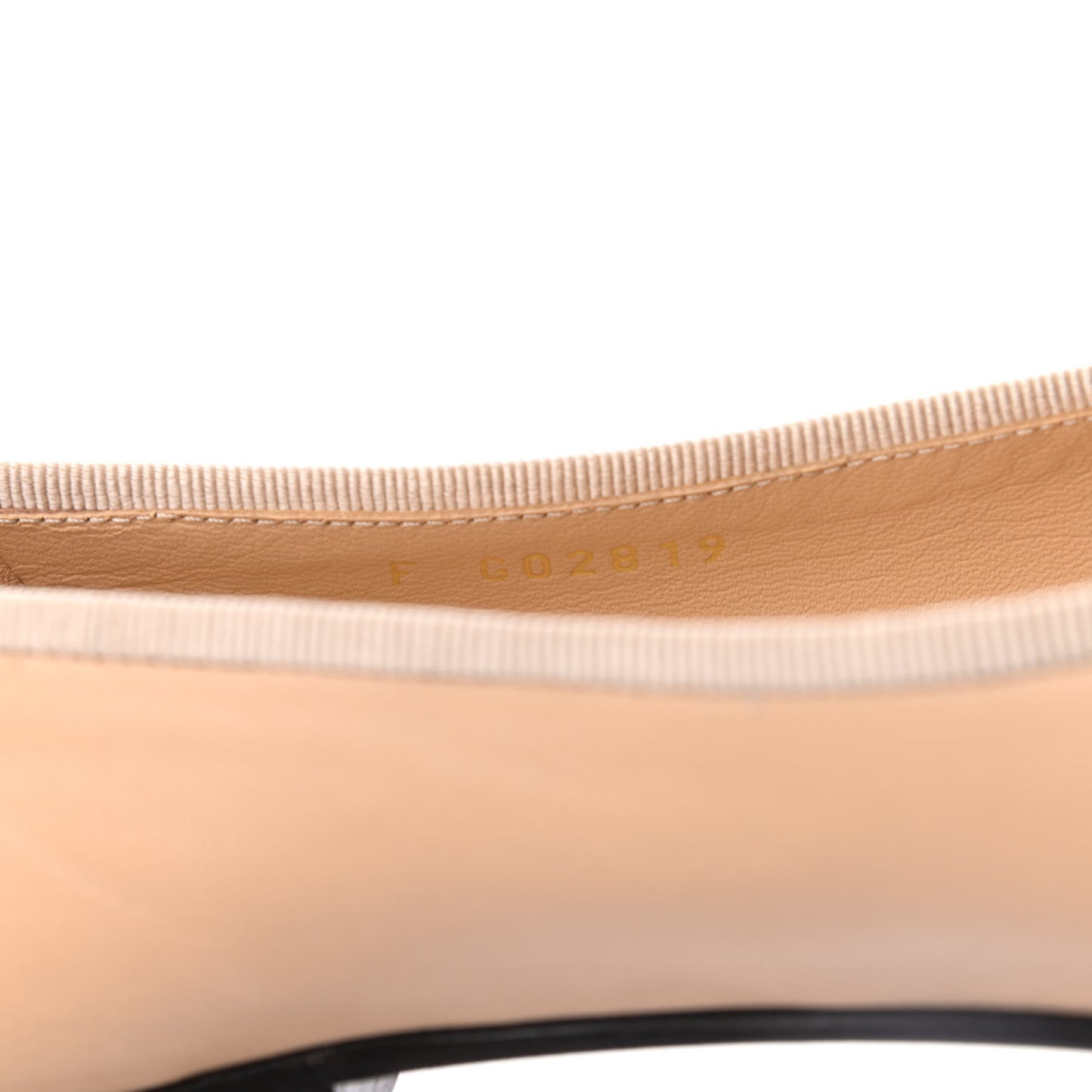 Lambskin Cap Toe CC Ballerina Flats 38 Beige Black