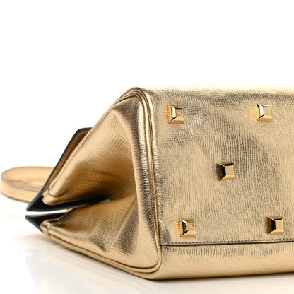 Salvatore Ferragamo Metallic Hammered Calfskin Studio Top Handle Bag Gold 7 of 8