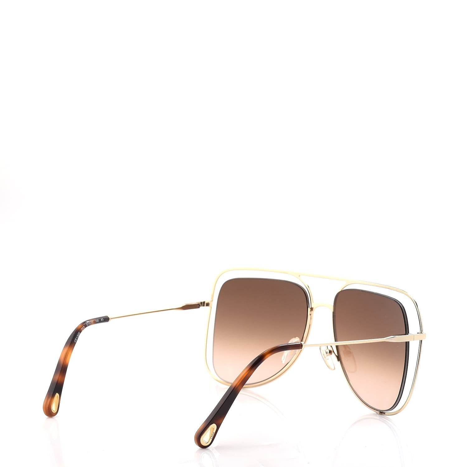 Chloe Poppy Aviator Sunglasses CE 130S Gold Havana 4 of 9