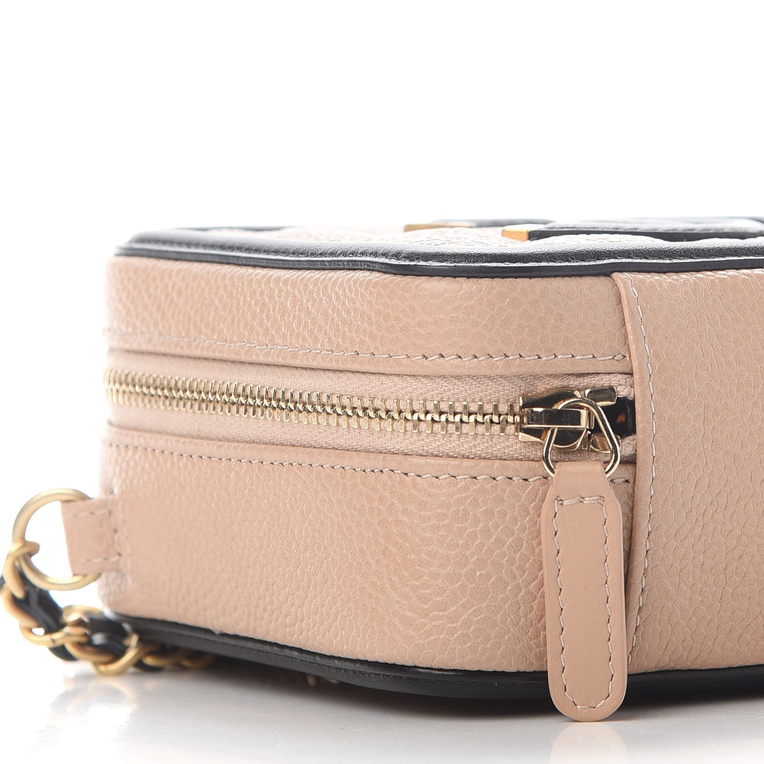Chanel Caviar Quilted CC Filigree Vanity Clutch With Chain Beige Black 8 of 9