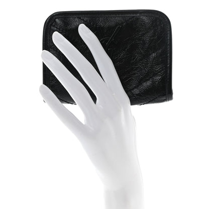 Saint Laurent Crinkled Calfskin Matelasse Monogram Niki Card Holder Black 2 of 9