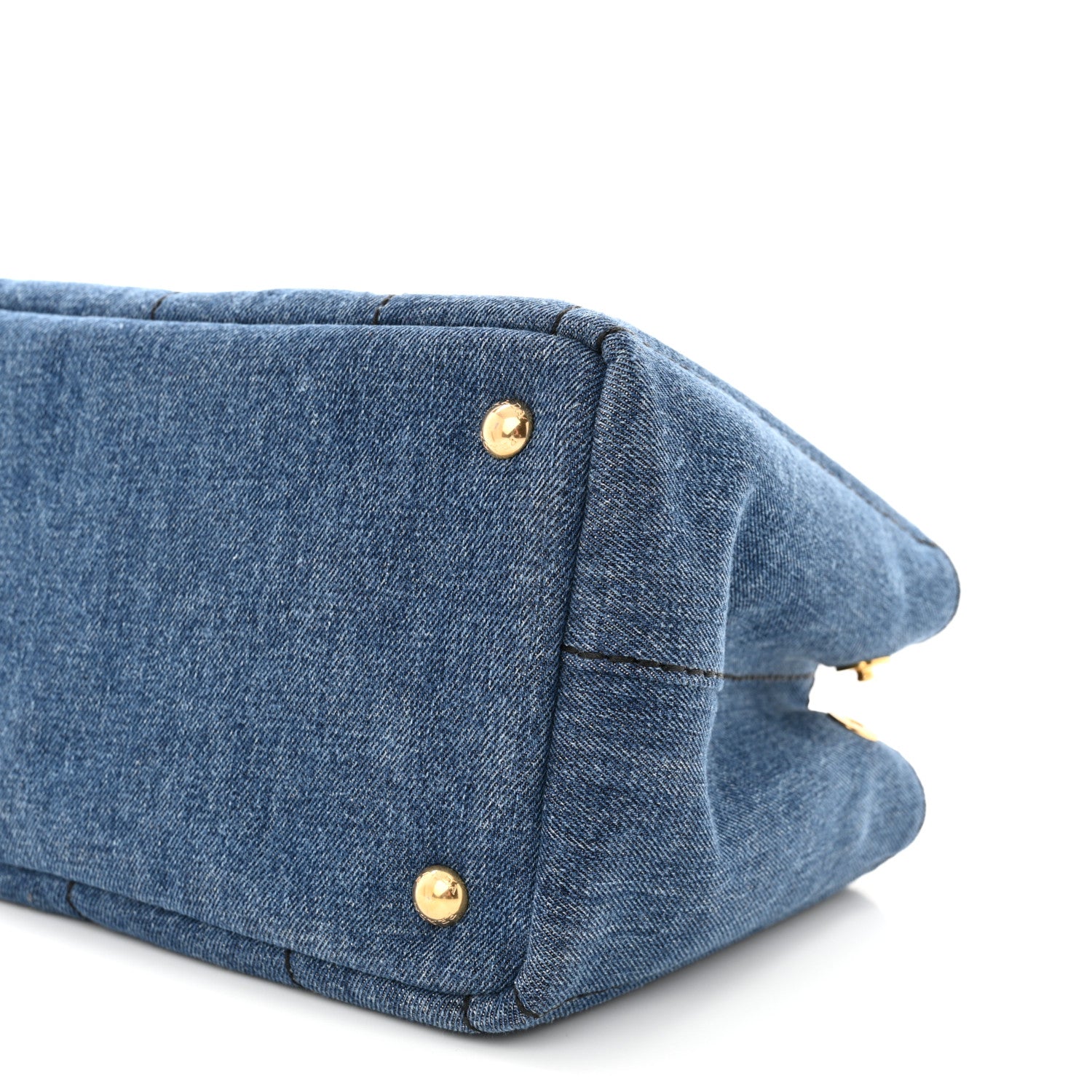 Prada Denim Small Logo Tote Bleu 10 of 10