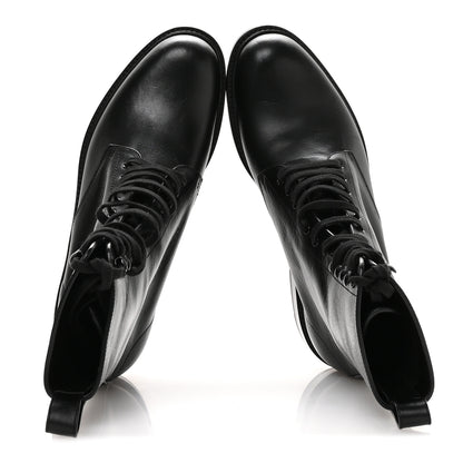 Saint Laurent Stalker Lambskin Mens Army 20 Lace Up Boots 40 Black 2 of 9