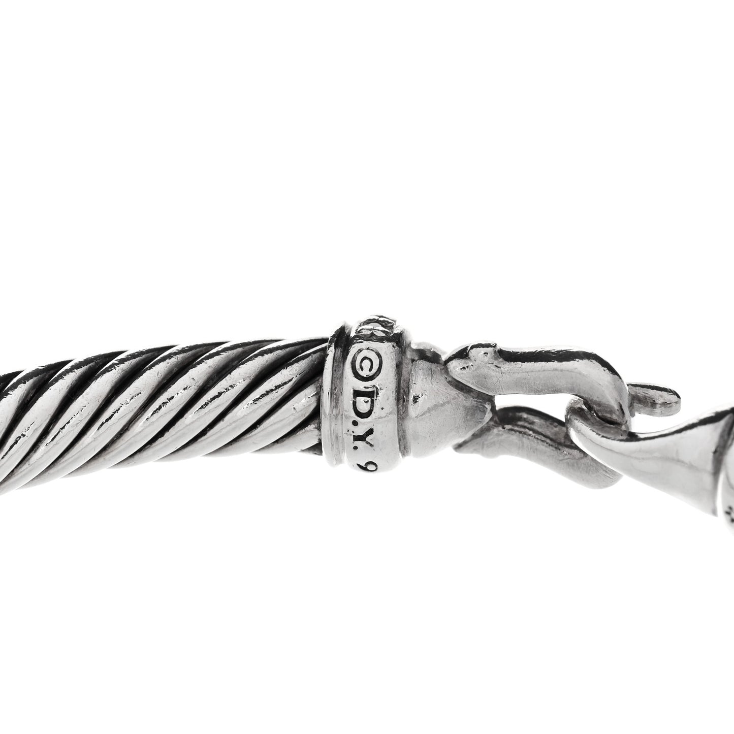 Sterling Silver Diamond 5mm Cable Buckle Bracelet