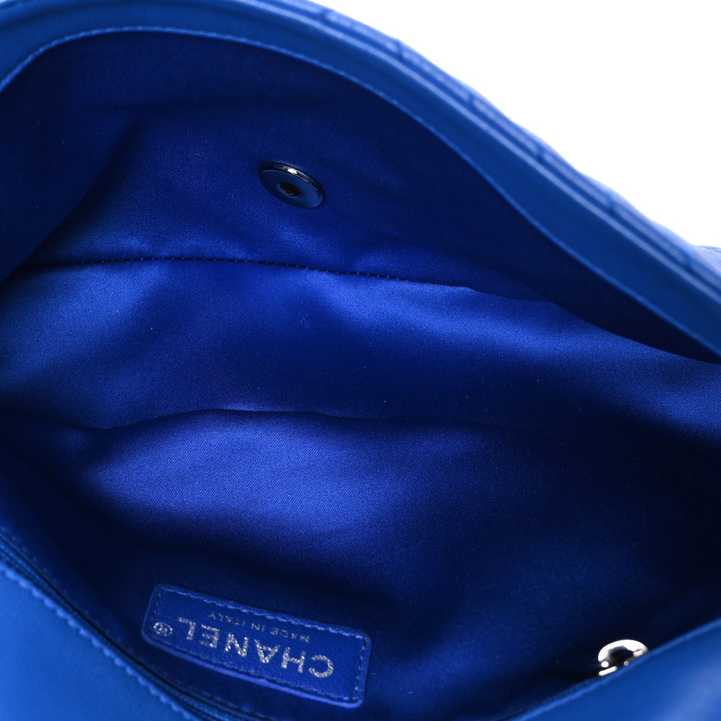 Lambskin Quilted Medium CC Crossing Flap Blue