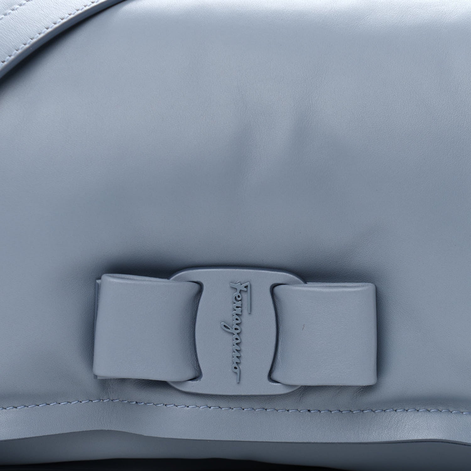 Salvatore Ferragamo Calfskin Small Viva Bow Shoulder Bag Blue 7 of 10
