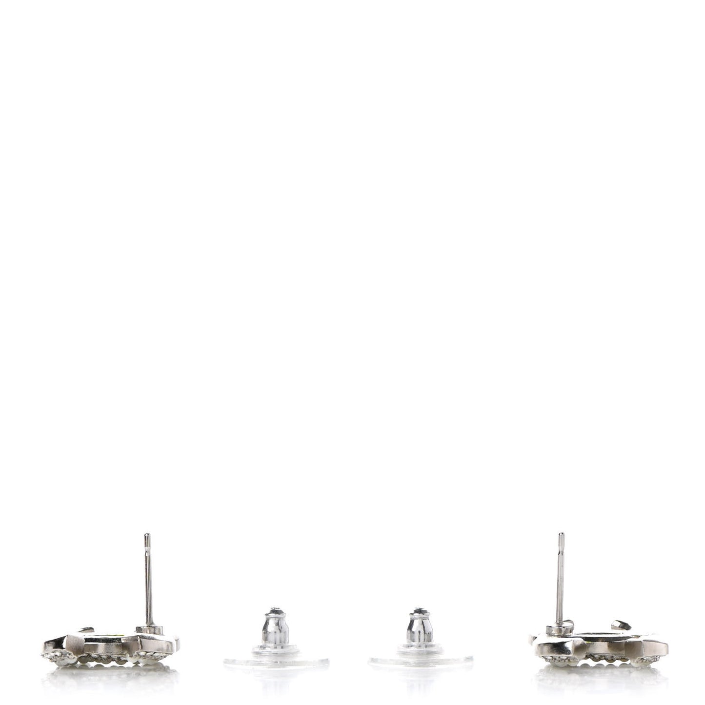 Pearl Crystal CC Snow Palace Earrings Silver