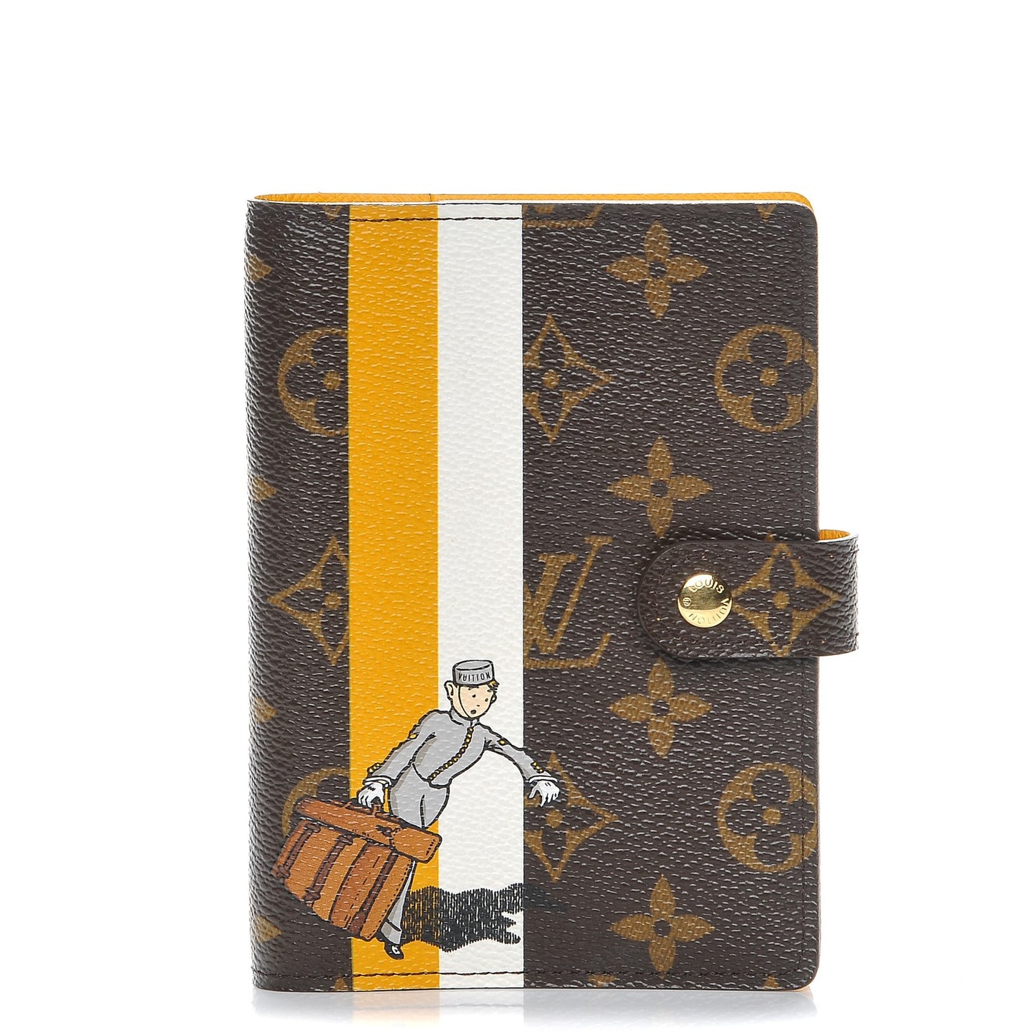 Monogram Groom Small Ring Agenda Cover Yellow