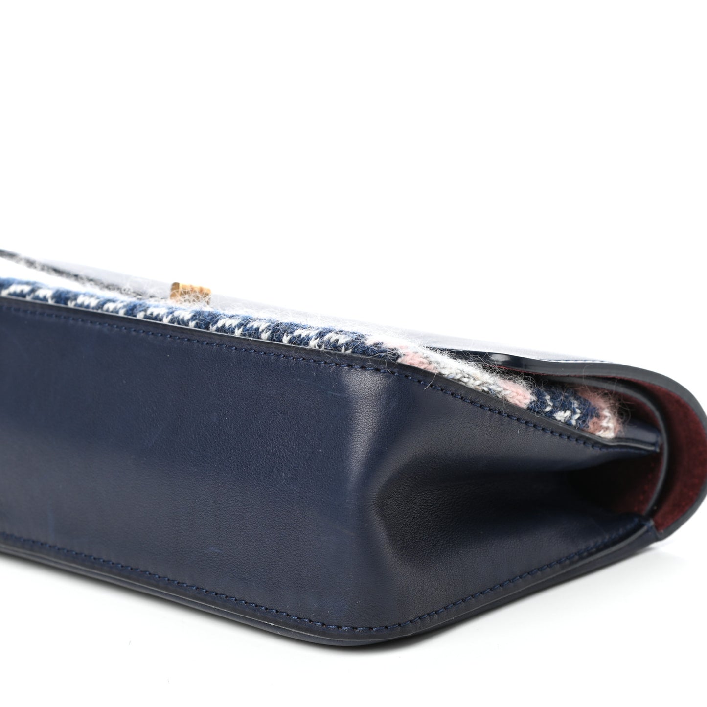 Smooth Calfskin Knit Nude 2.55 Reissue 225 Flap Navy