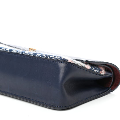Chanel Smooth Calfskin Knit Nude 2.55 Reissue 225 Flap Navy 10 of 10