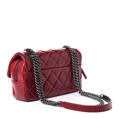 Chanel Glazed Calfskin Quilted Small Duo Color Flap Red 2 of 4