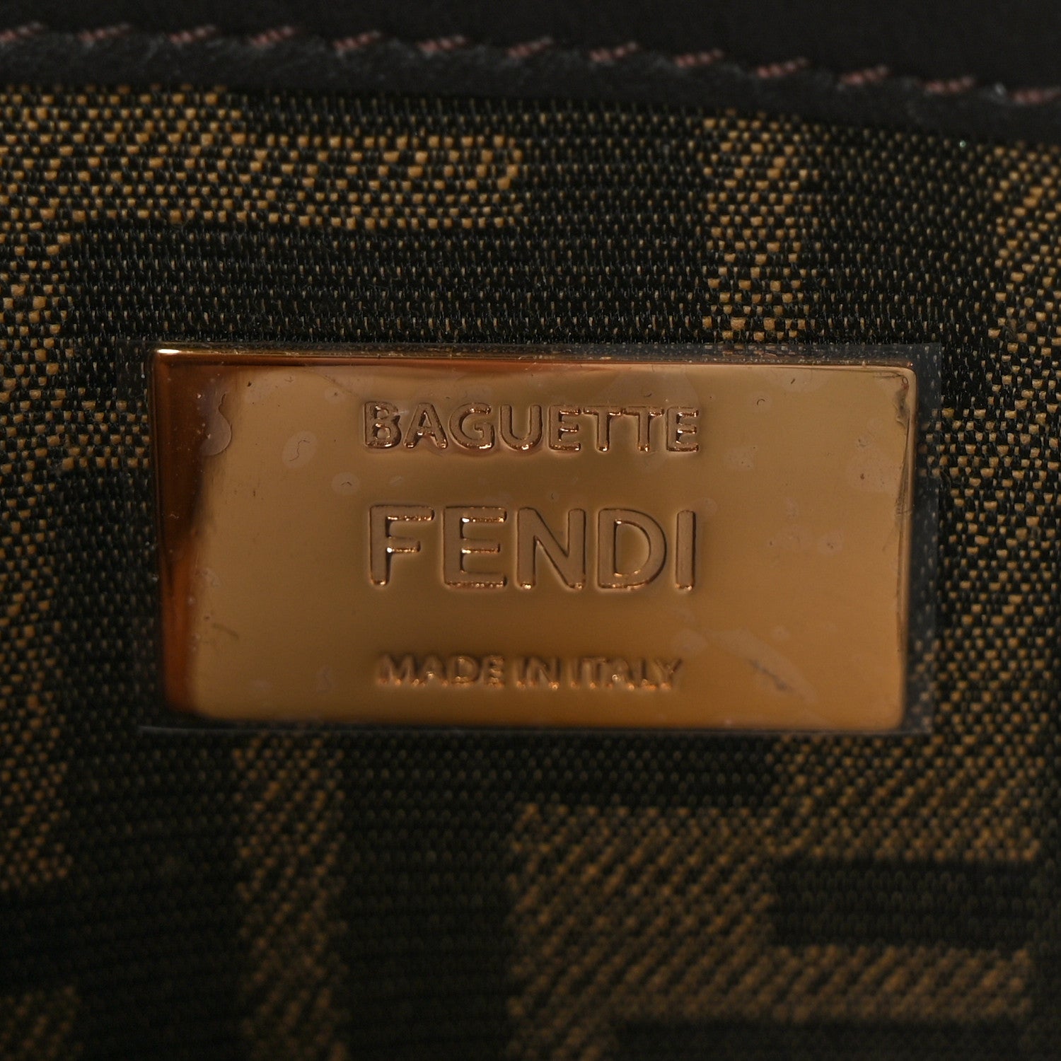 Fendi Fabric Jacquard FF 1974 Medium Baguette Tobacco Moro Black 6 of 8