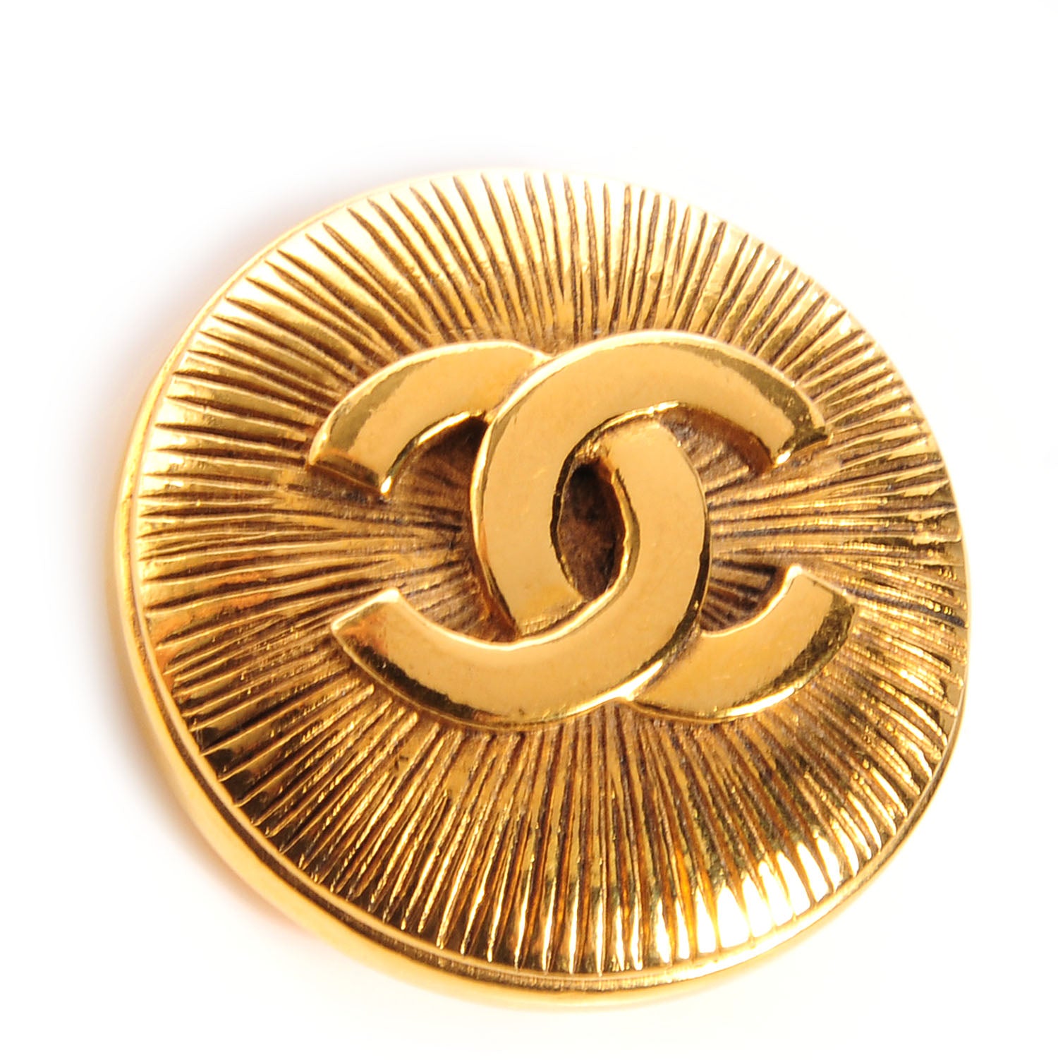 Chanel CC Sunburst Brooch Gold 1 of 5