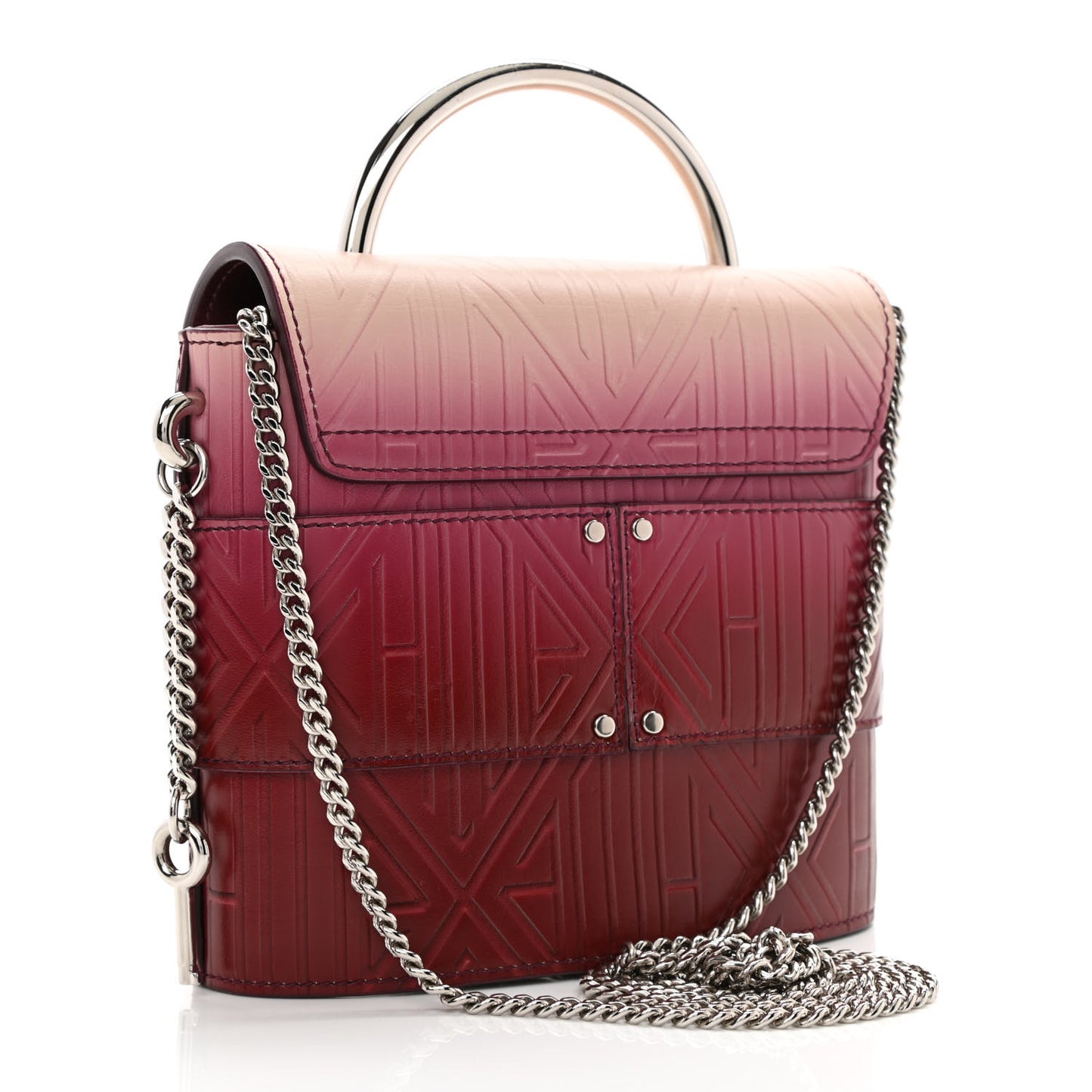 Calfskin Embossed Small Aby Lock Brown Purple