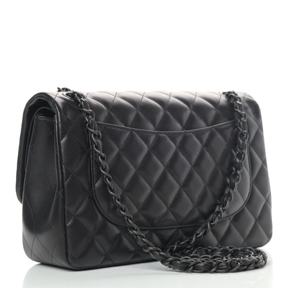 Chanel Lambskin Quilted Jumbo Double Flap So Black 2 of 7