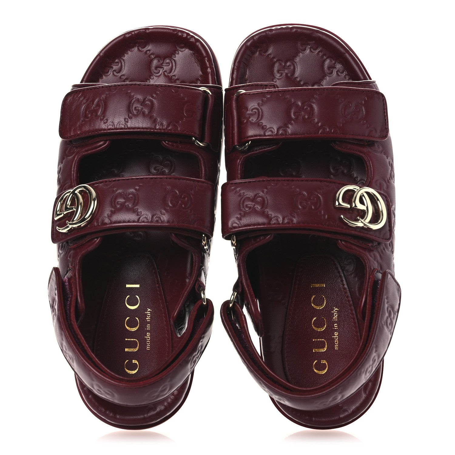 Gucci Guccissima GG Embossed Womens Sandals 38 Rosso Ancora 2 of 11