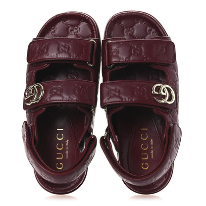 Gucci Guccissima GG Embossed Womens Sandals 38 Rosso Ancora 2 of 11