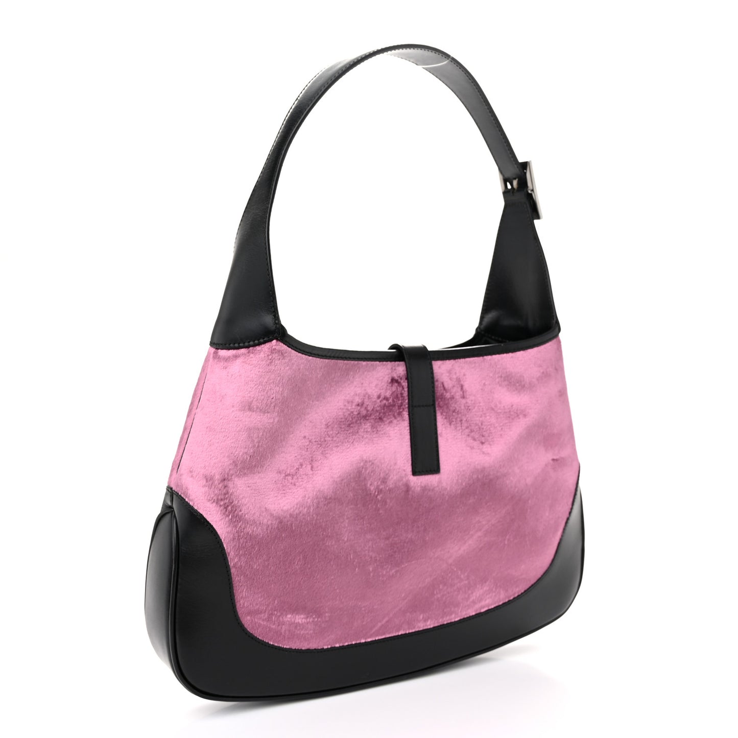 Velvet Calfskin Jackie O Hobo Pink Black