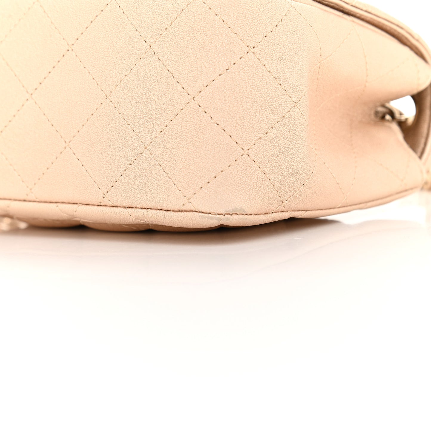 Metallic Lambskin Quilted Mini Square Flap Gold