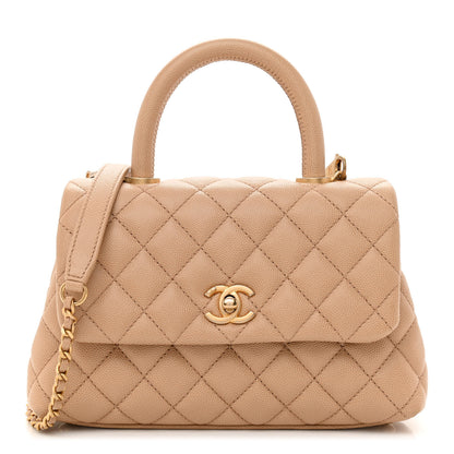 Chanel Caviar Quilted Mini Coco Handle Flap Beige 1 of 10