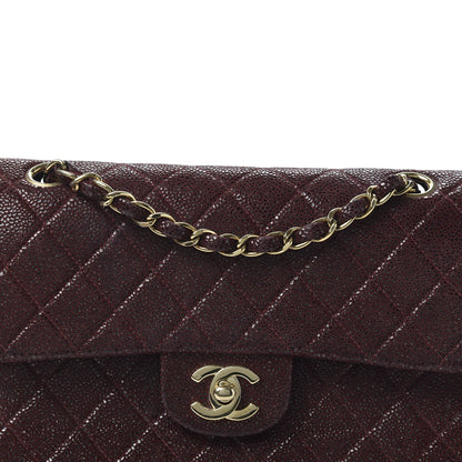 Chanel Iridescent Caviar Quilted Medium Double Flap Burgundy 9 of 9