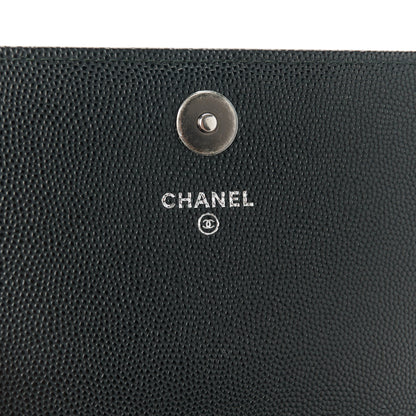 Chanel Caviar Quilted Boy Square Wallet on Chain WOC Black 6 of 12