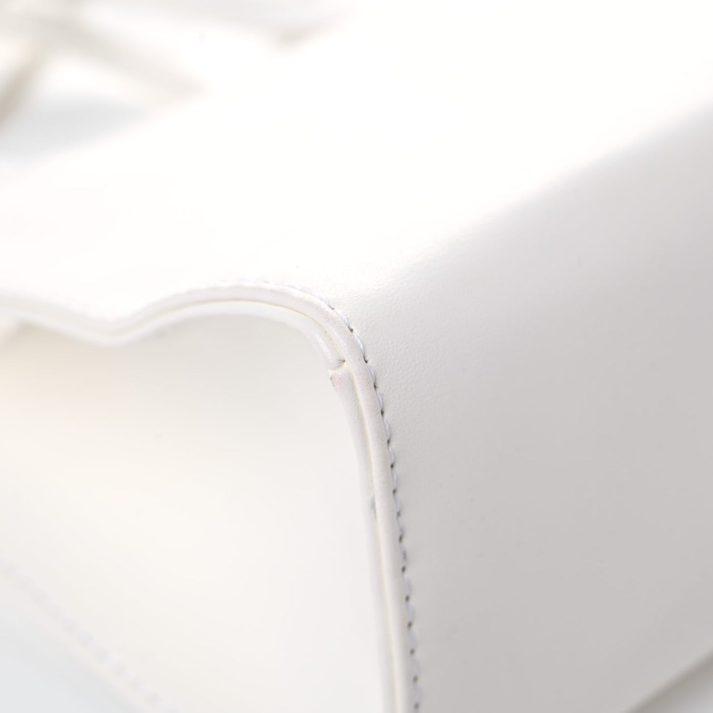 Vegan Leather Small Shopping Bag White
