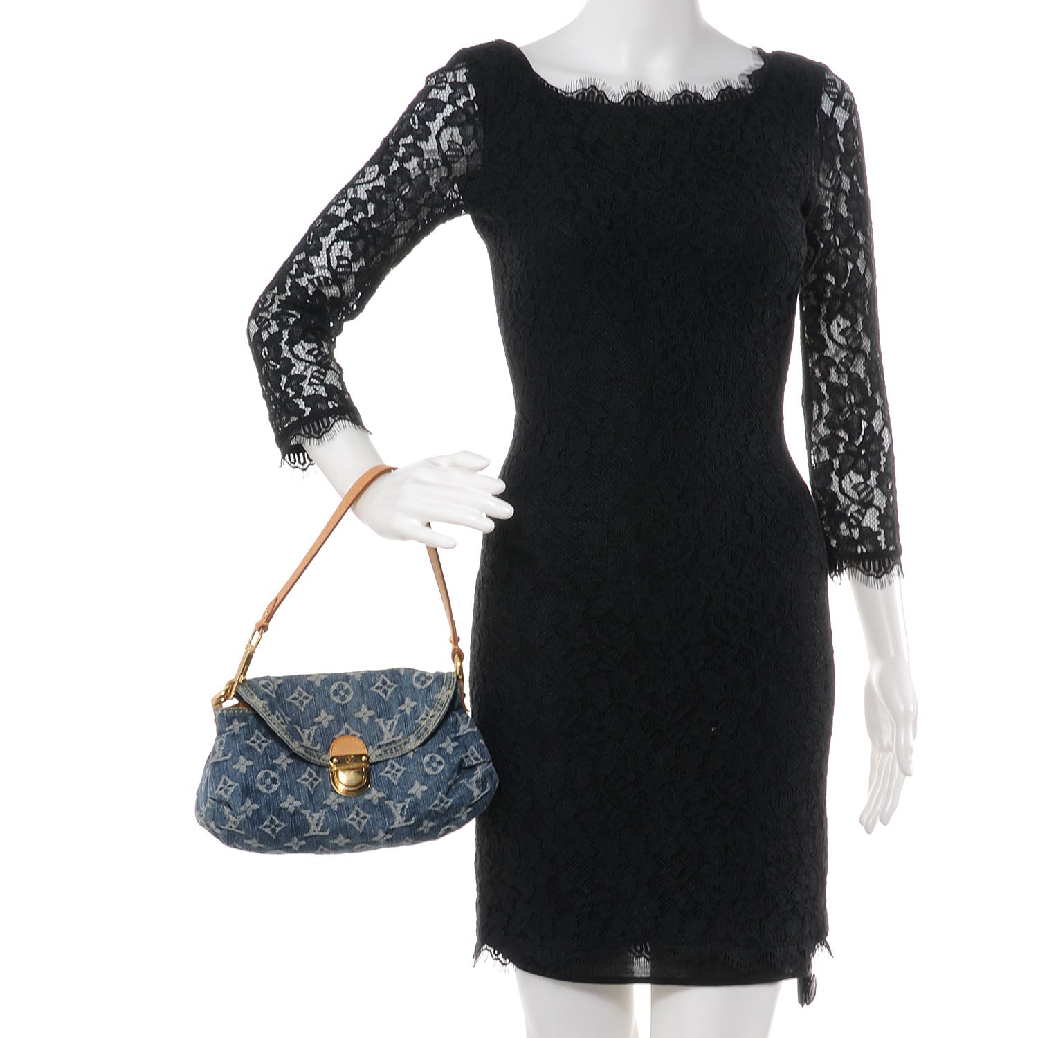 Louis Vuitton Monogram Denim Mini Pleaty Blue 2 of 8