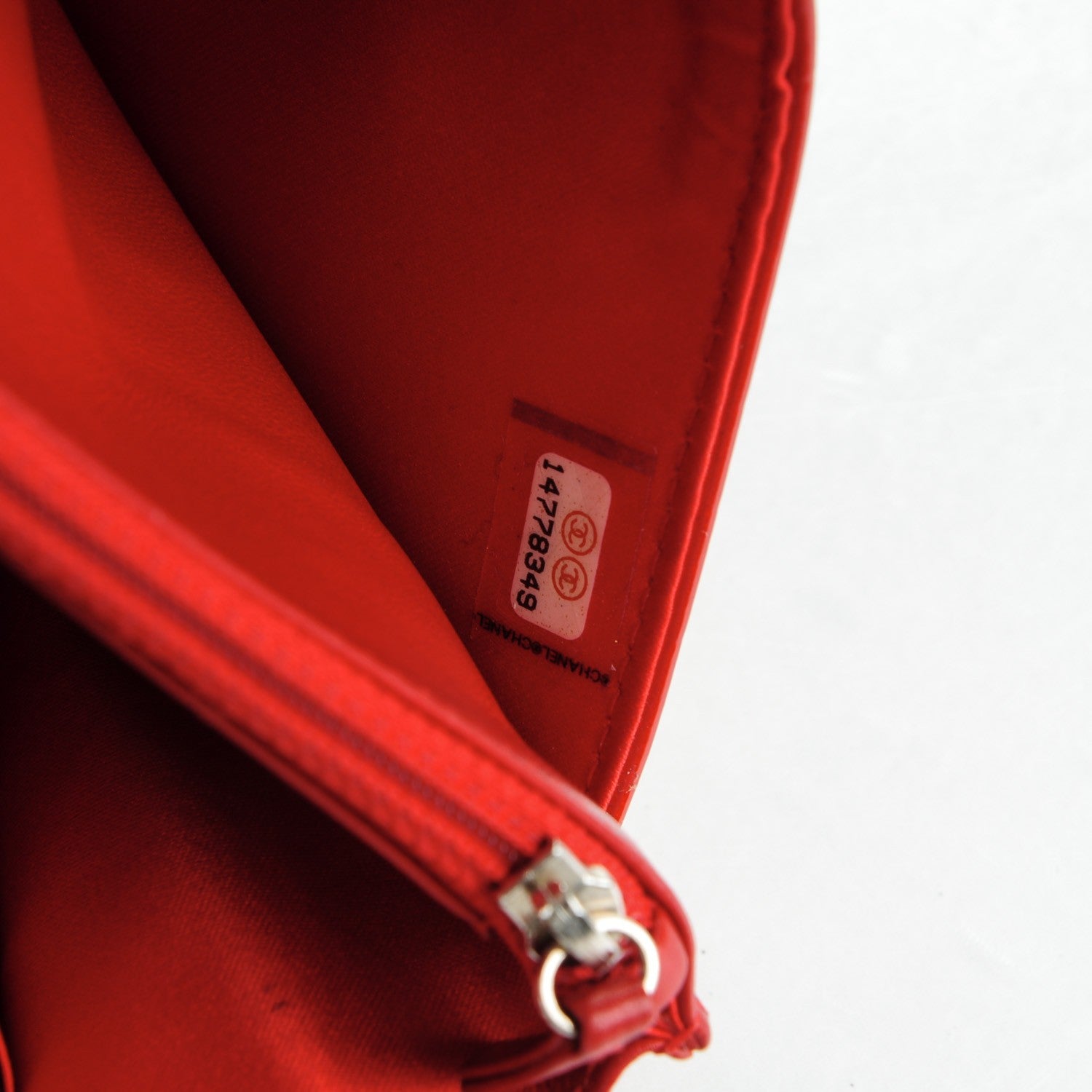 Chanel Patent Camellia Embossed Wallet On Chain WOC Dark Red 8 of 8