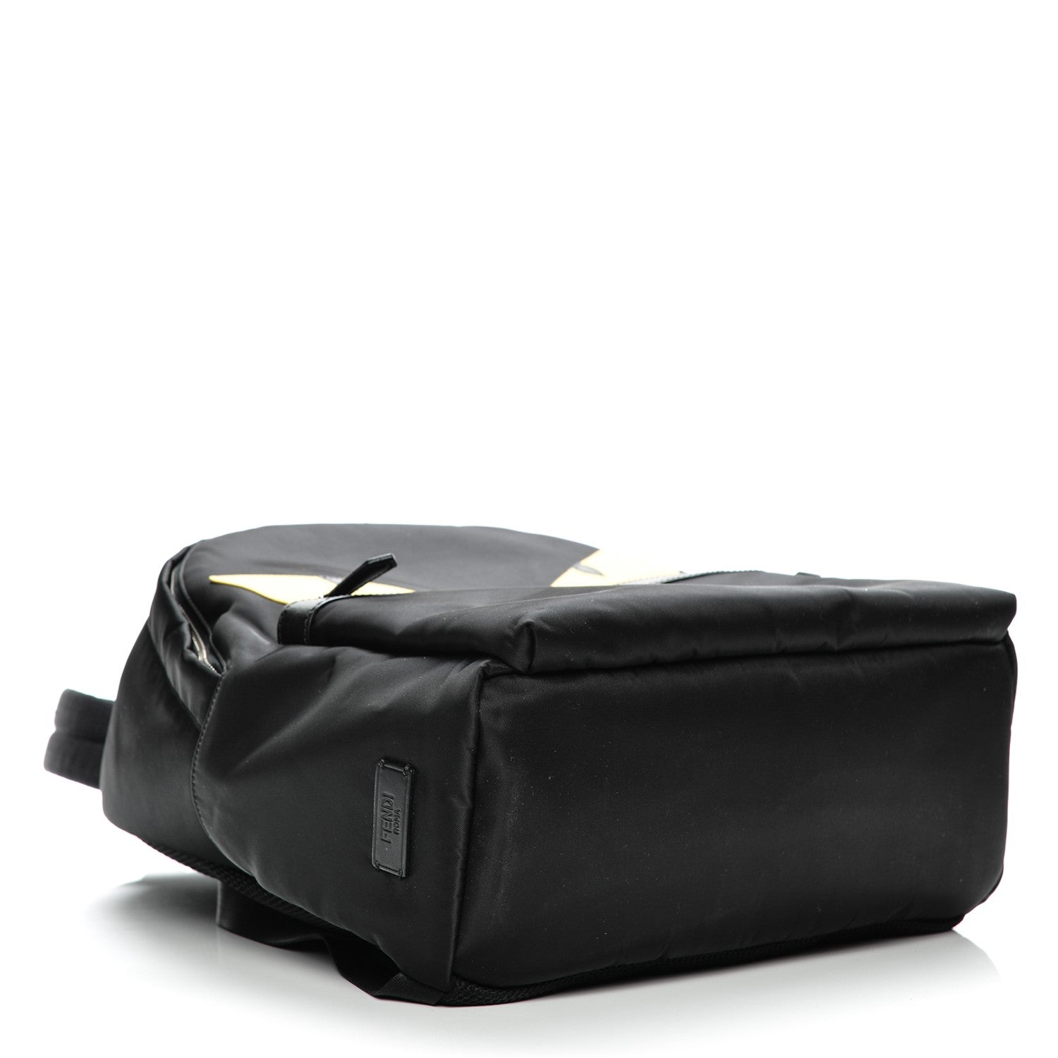 Fendi Nylon Vitello Elite Monster Eyes Rounded Backpack Black Yellow 4 of 8