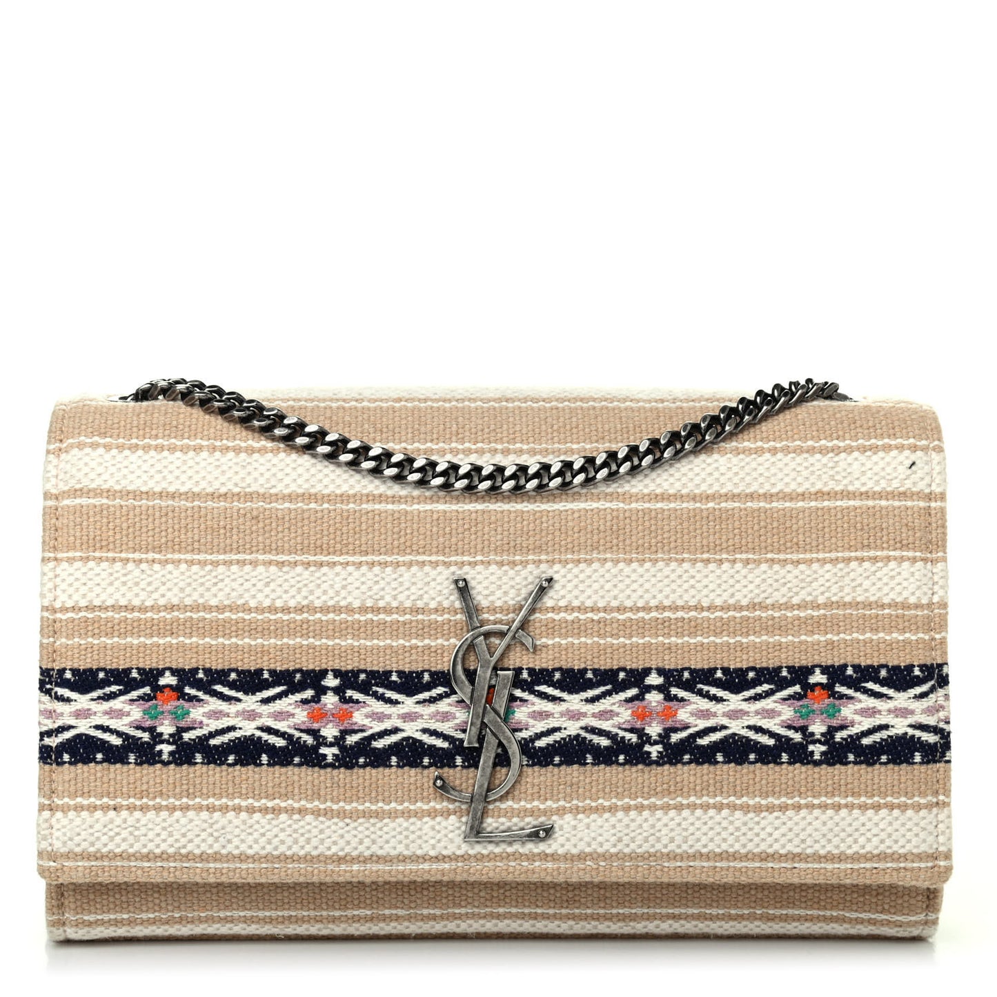 Berber Canvas Striped Medium Classic Monogram Kate Satchel
