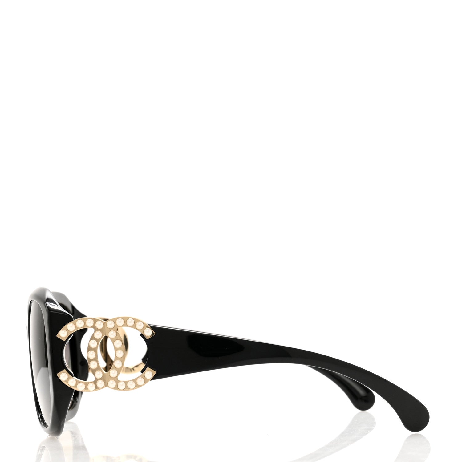 Chanel Acetate Pearl CC Square Sunglasses 71501-A Black 3 of 7