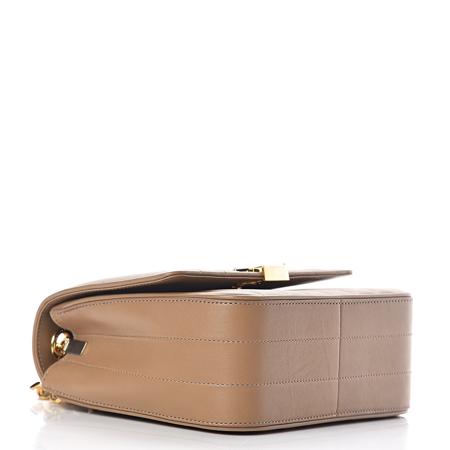 Lambskin Matelasse Monogram Medium Vicky Chain Bag Brown