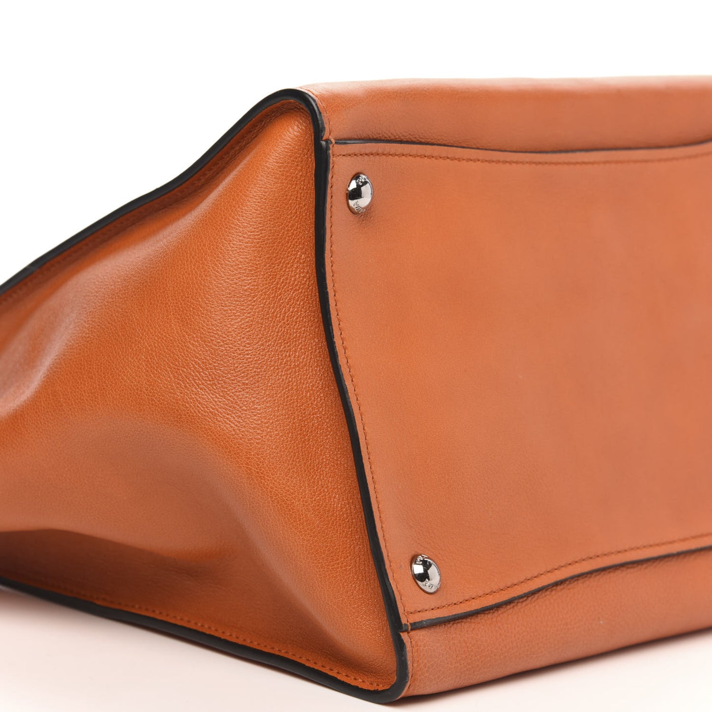 Glace Calf Twin Pocket Tote Orange