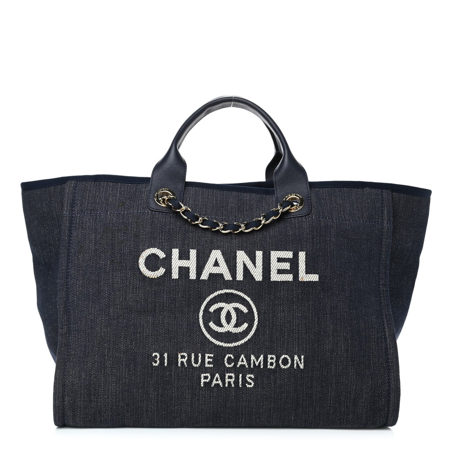 Denim Large Deauville Tote Dark Blue