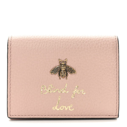 Gucci Cellarius Calfskin Blind for Love Animalier Card Case Perfect Pink 1 of 7