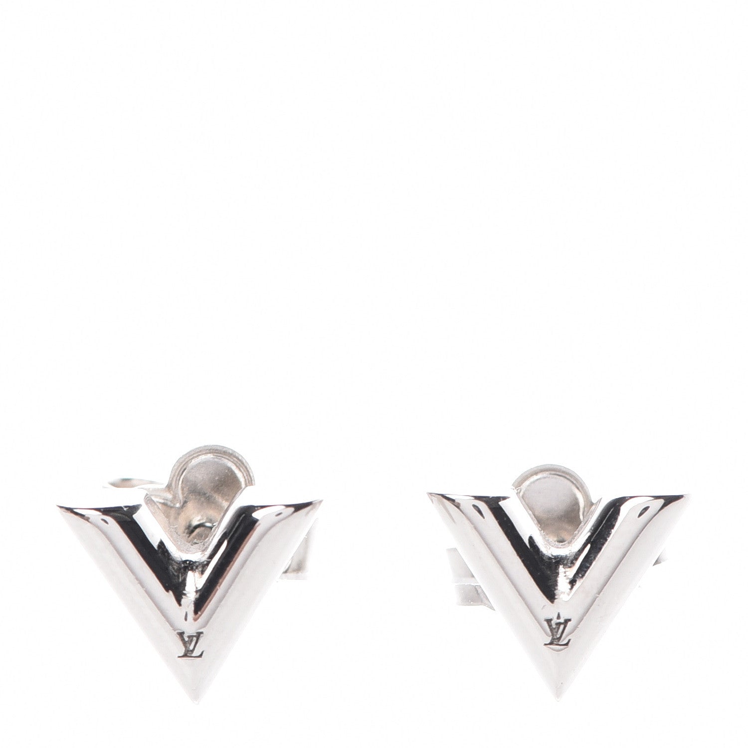Louis Vuitton Essential V Stud Earrings Silver 1 of 5