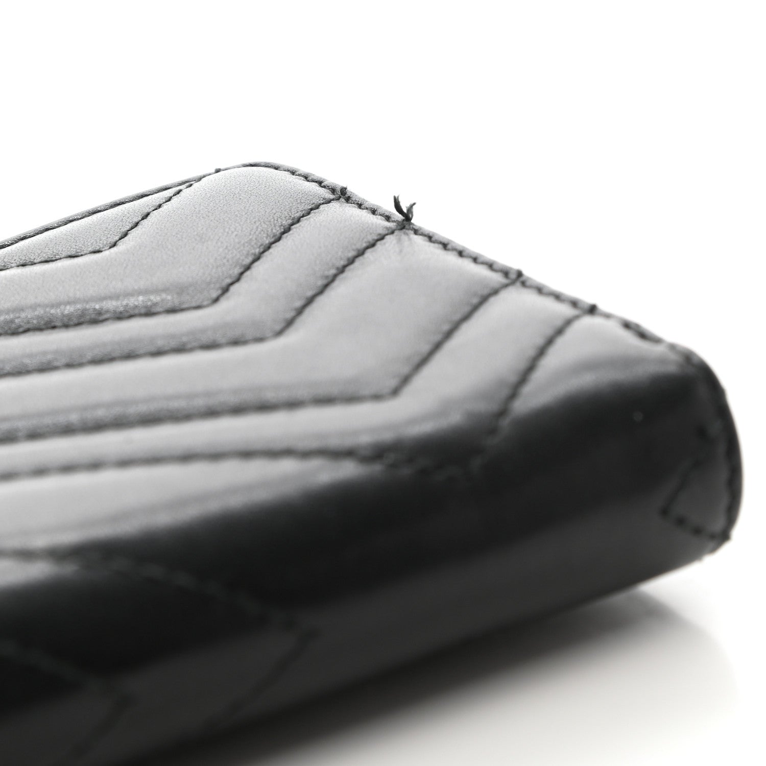 Gucci Calfskin Matelasse GG Marmont Zip Around Wallet Black 7 of 8