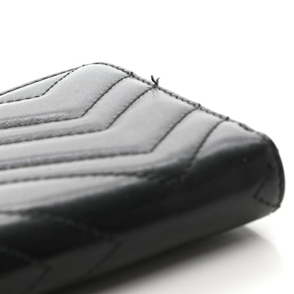 Gucci Calfskin Matelasse GG Marmont Zip Around Wallet Black 7 of 8