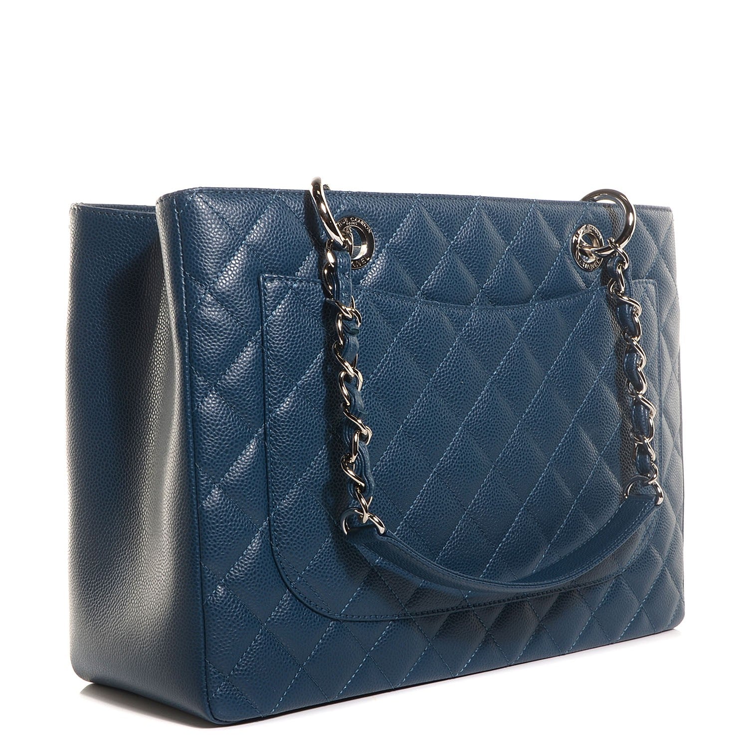 Chanel Caviar Grand Shopping Tote GST Dark Blue 3 of 8