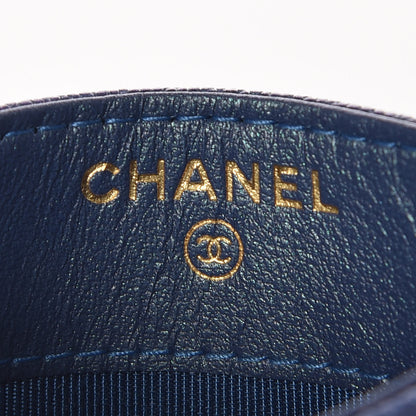 Chanel Iridescent Caviar Quilted Card Holder Blue Fonce 6 of 9