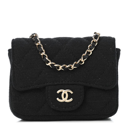 Chanel Jersey Quilted Flap Chain Waist Bag Black 1 of 4