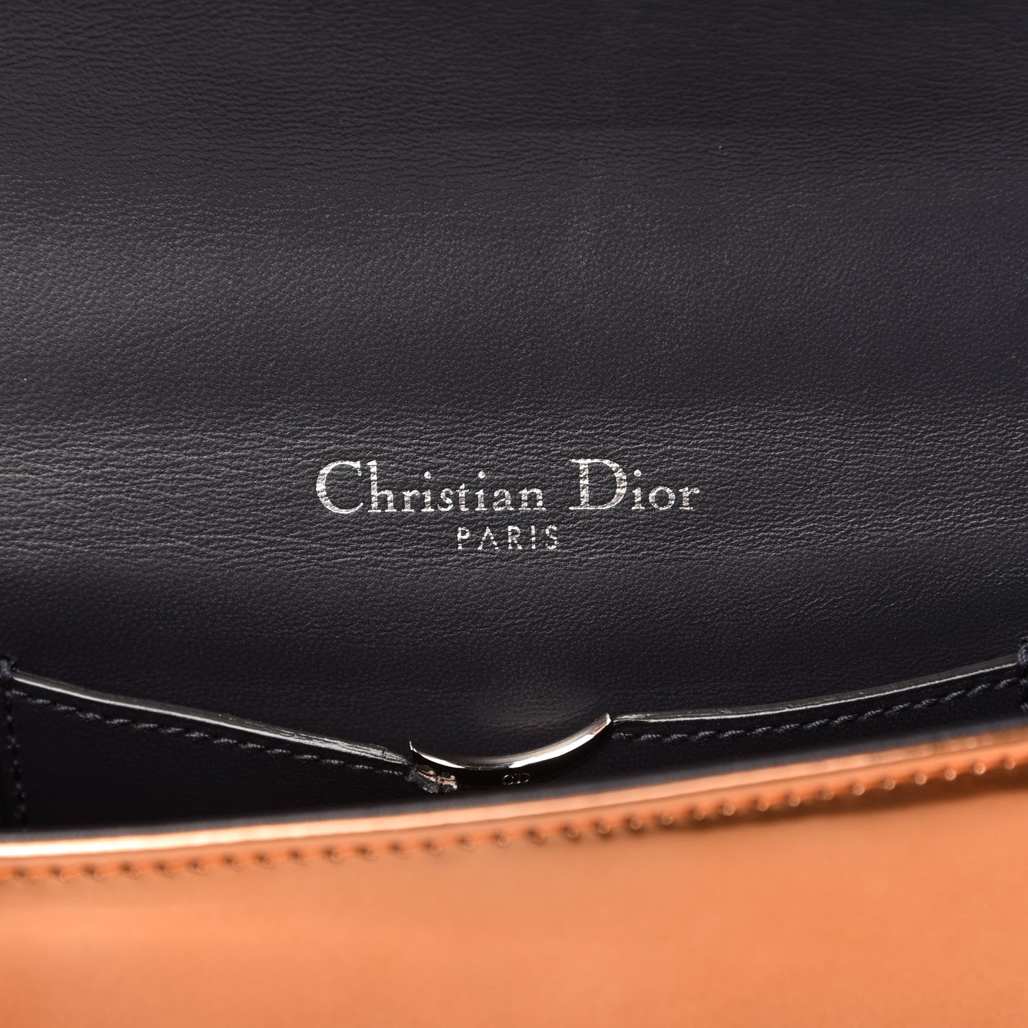 Christian Dior Metallic Patent Micro-Cannage Mini Diorama Flap Bag Orange 8 of 9