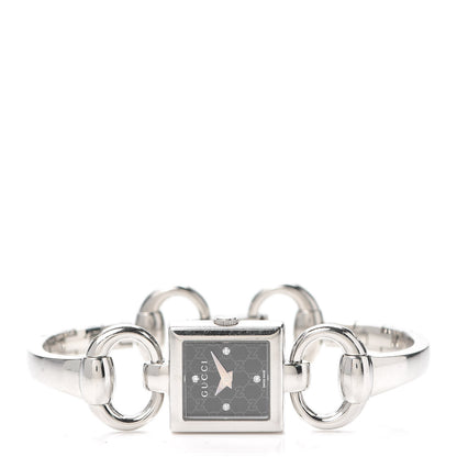Gucci Stainless Steel Diamond 19mm Tornabuoni Quartz Watch Black 2 of 5