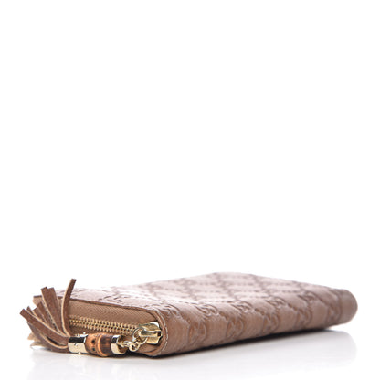 Gucci Guccissima Bamboo Tassel Zip Around Wallet Light Brown 4 of 12