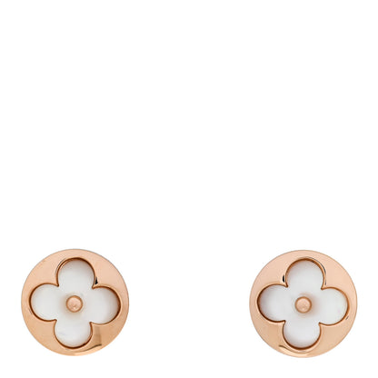 Louis Vuitton 18K Pink Gold Mother of Pearl Color Blossom Sun Stud Earrings 1 of 5