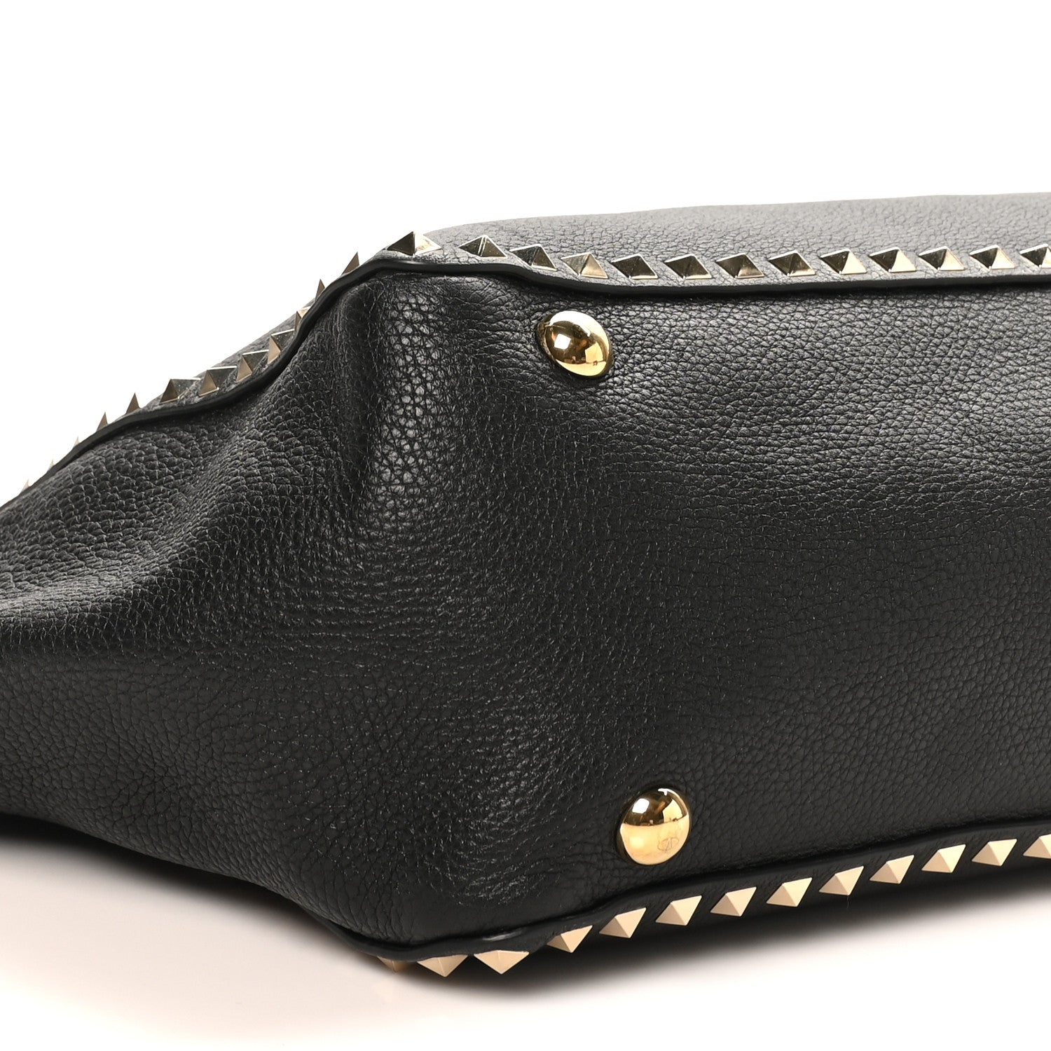 Valentino Garavani Pebbled Calfskin Medium Rockstud Tote Black 8 of 9