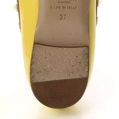 Valentino Garavani Patent Rockstud Ballerina Flats 37 Naples Yellow Poudre 10 of 15